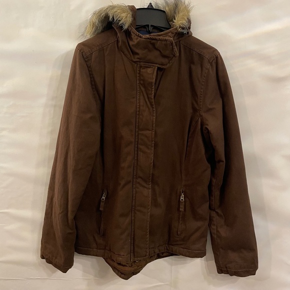 AUSTIN® CLOTHING CO. Womens Brown Hooded Jacket 100% Cotton Size XL - Picture 1 of 9